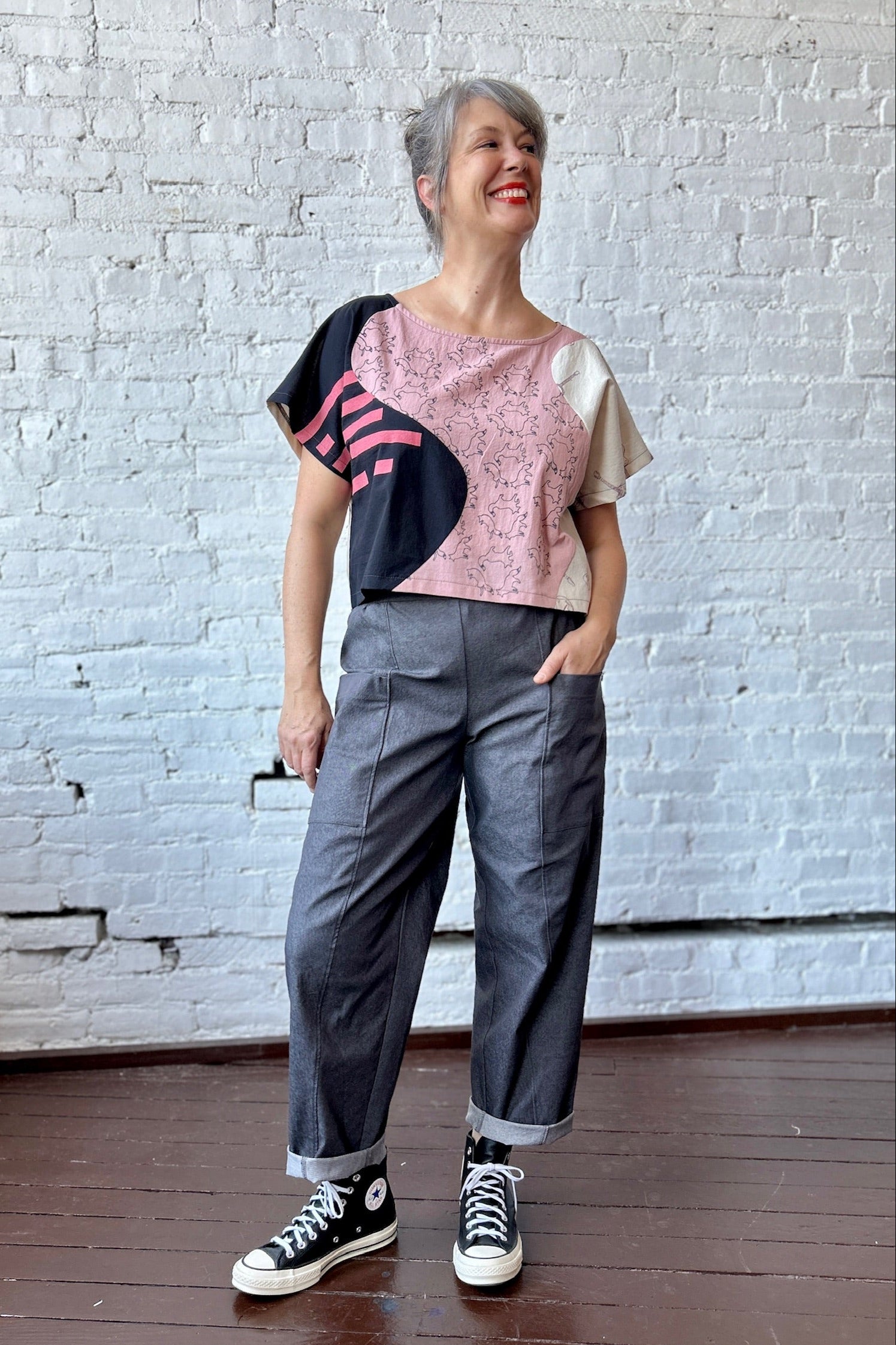 Cropped Saskia Top - Collage