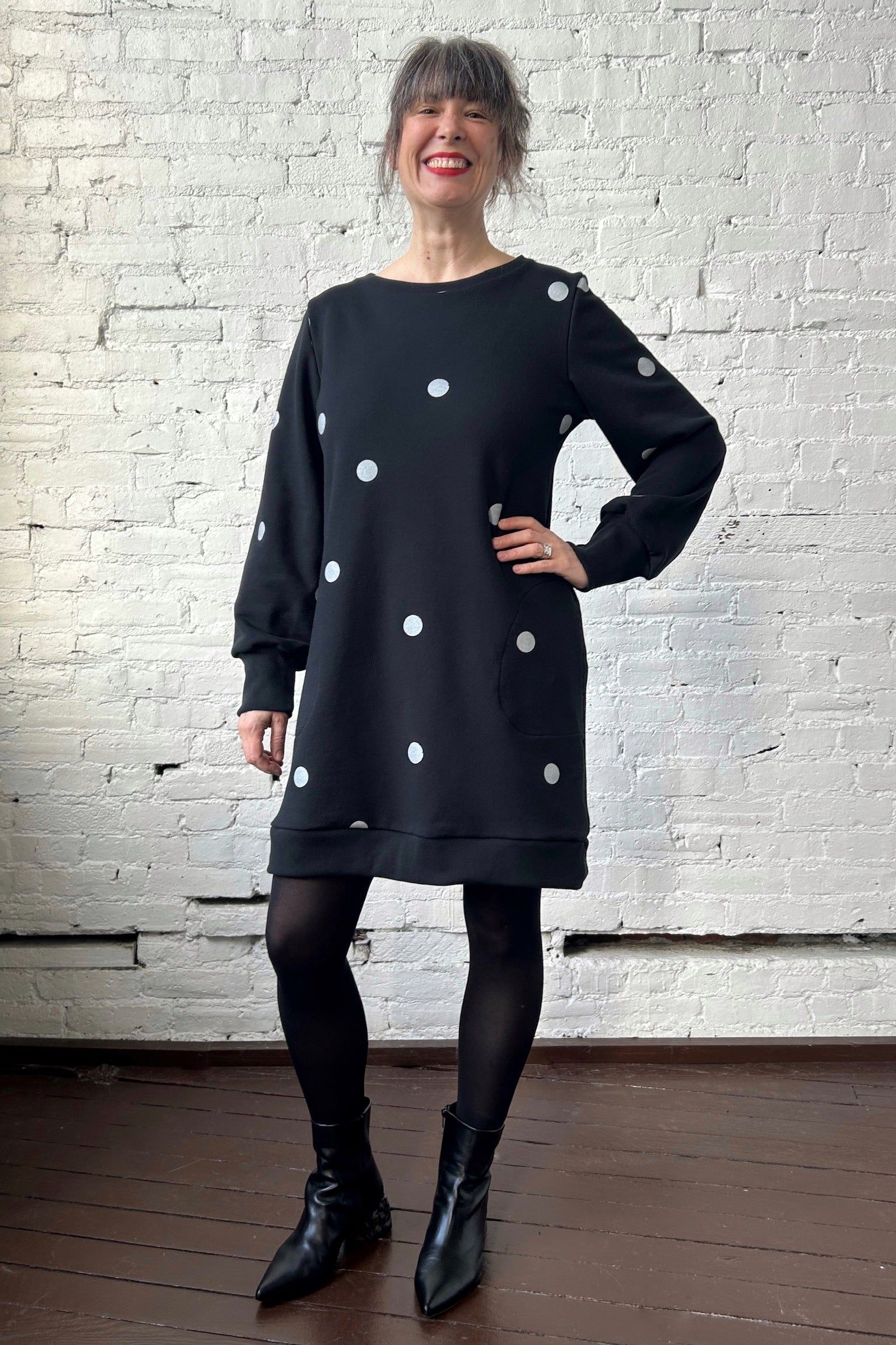 Dancer Sweater Dress - with Polka Dots