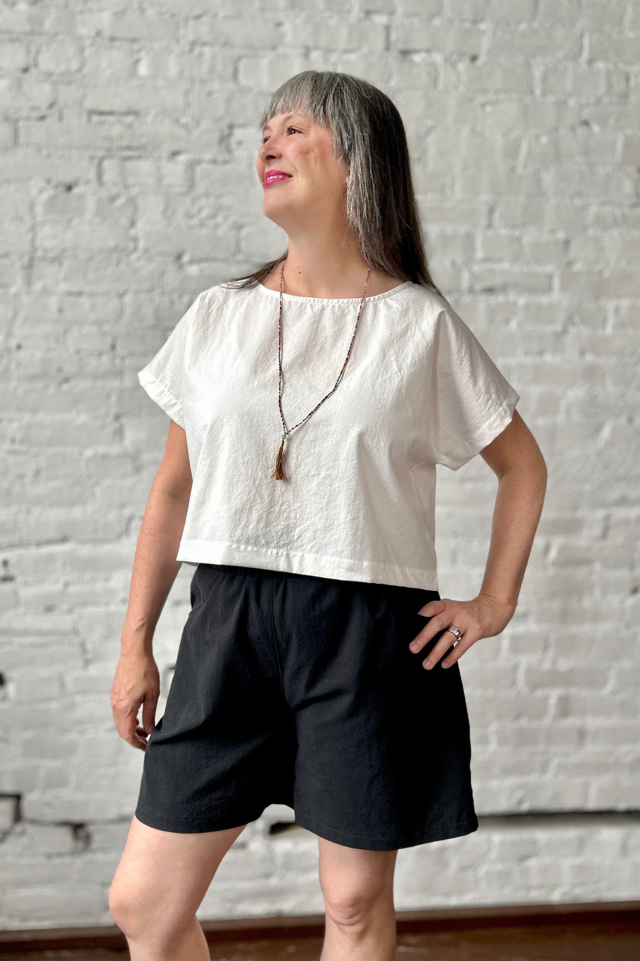 Cropped Saskia Top - White