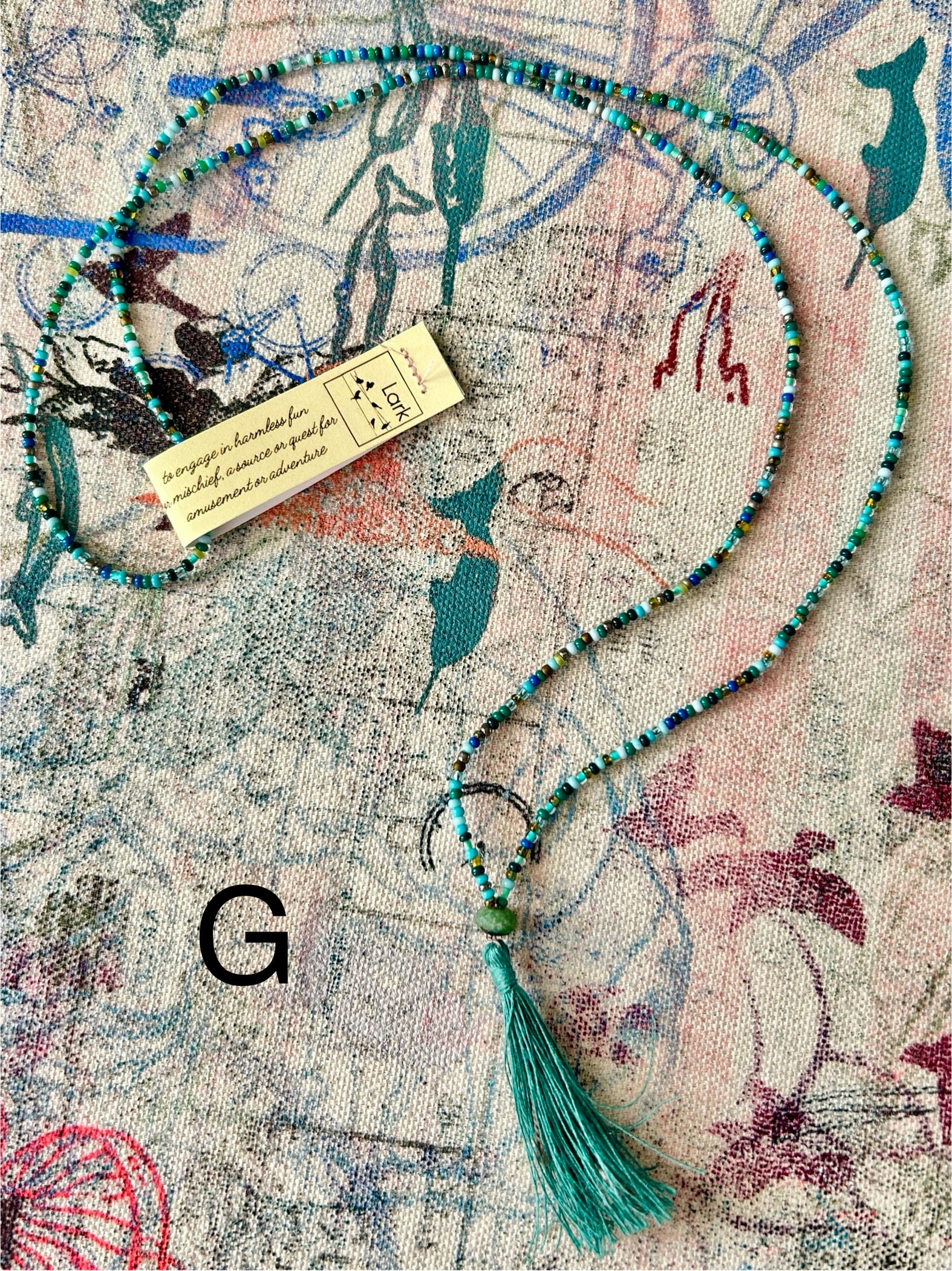 Lark - Beaded Tassel Necklace