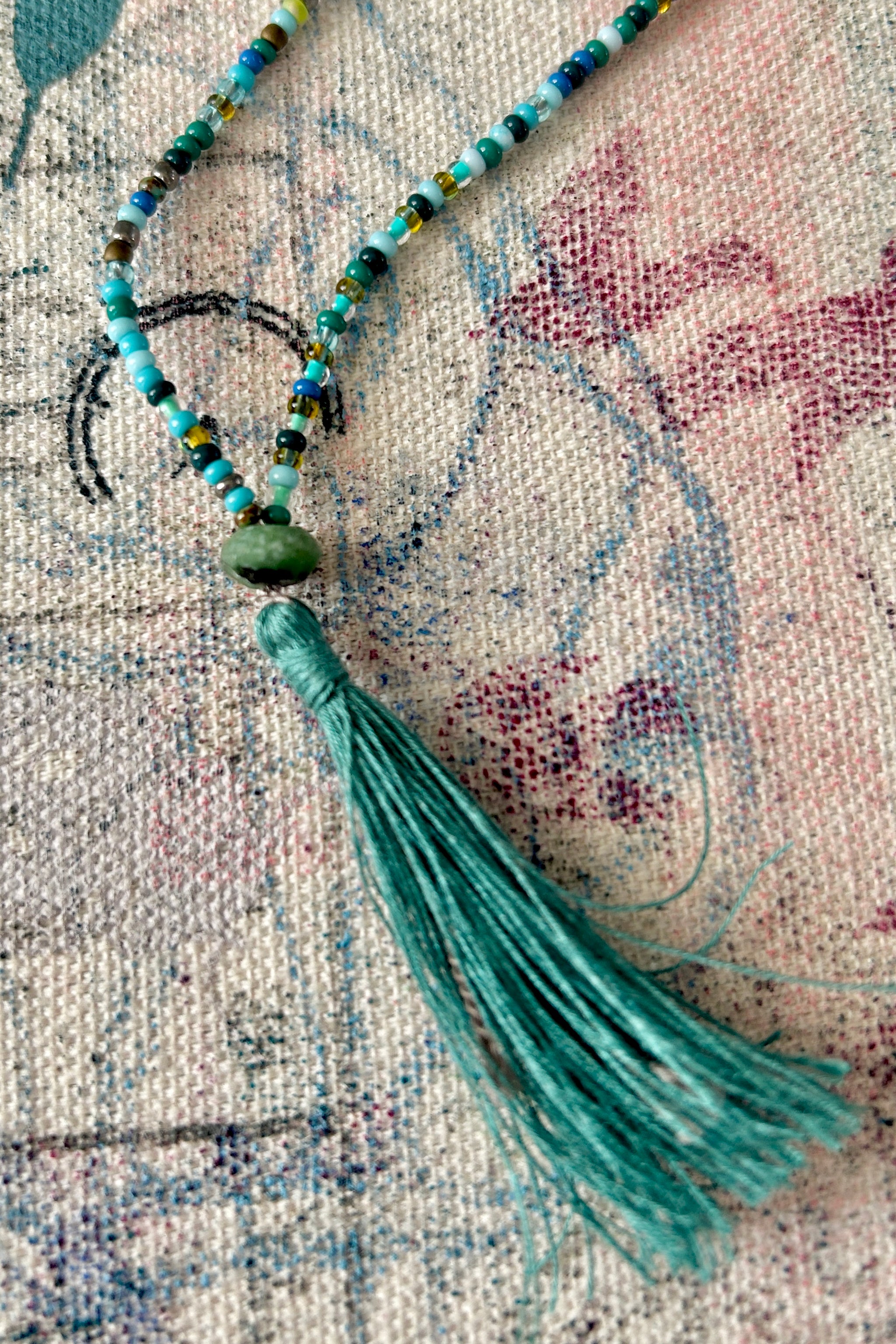 Lark - Beaded Tassel Necklace