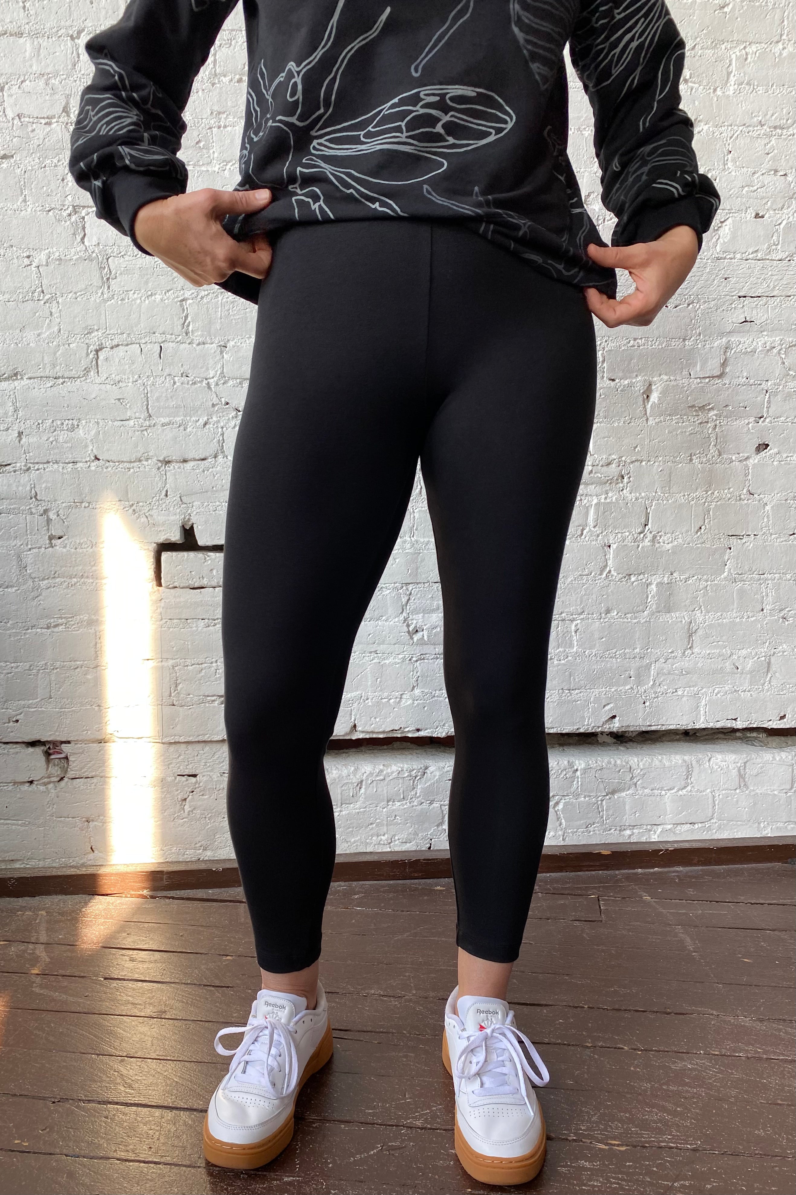 Final Sale Leggings 7/8 - Black Unprinted
