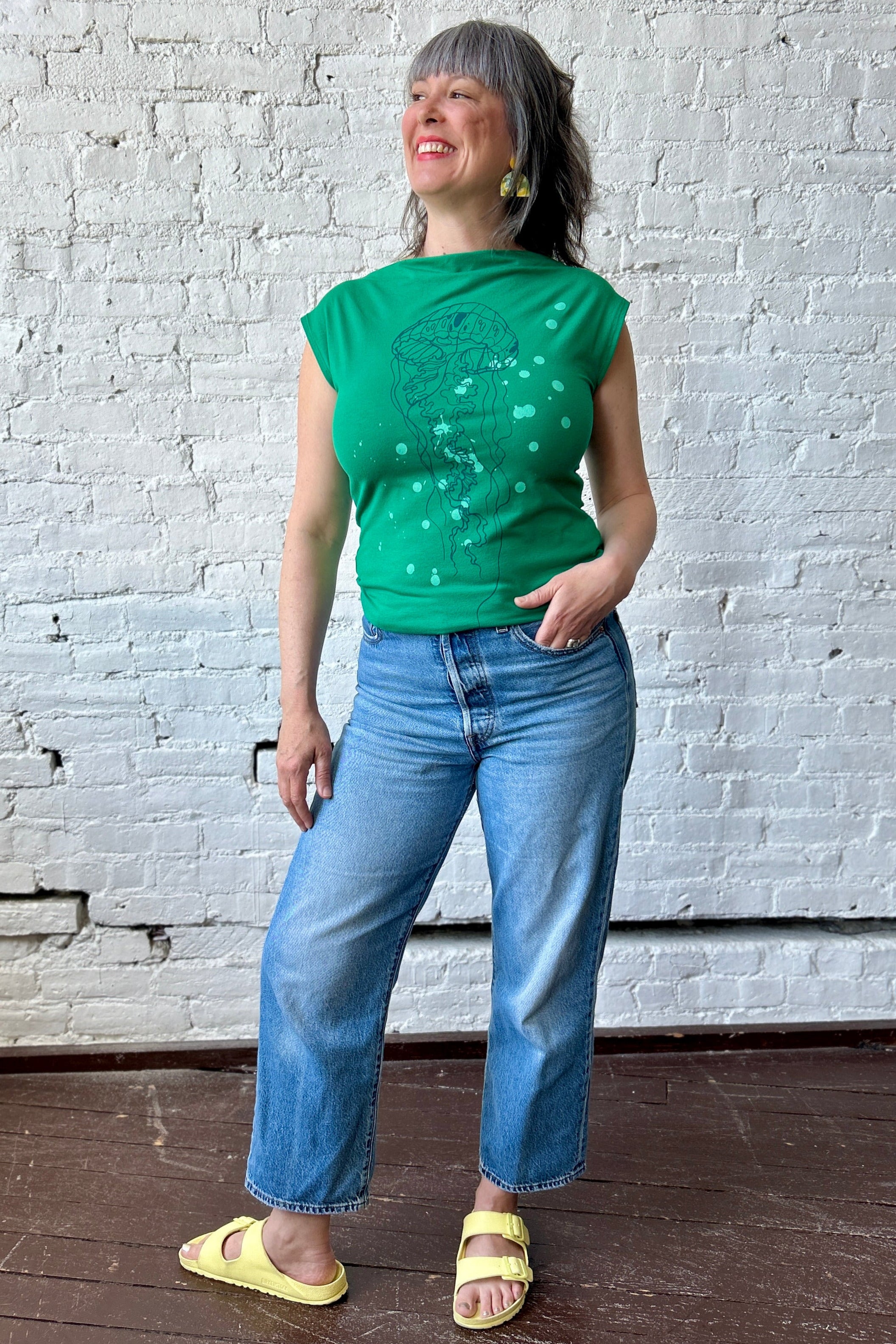 FINAL SALE Hama Hama Top - Kelly Green