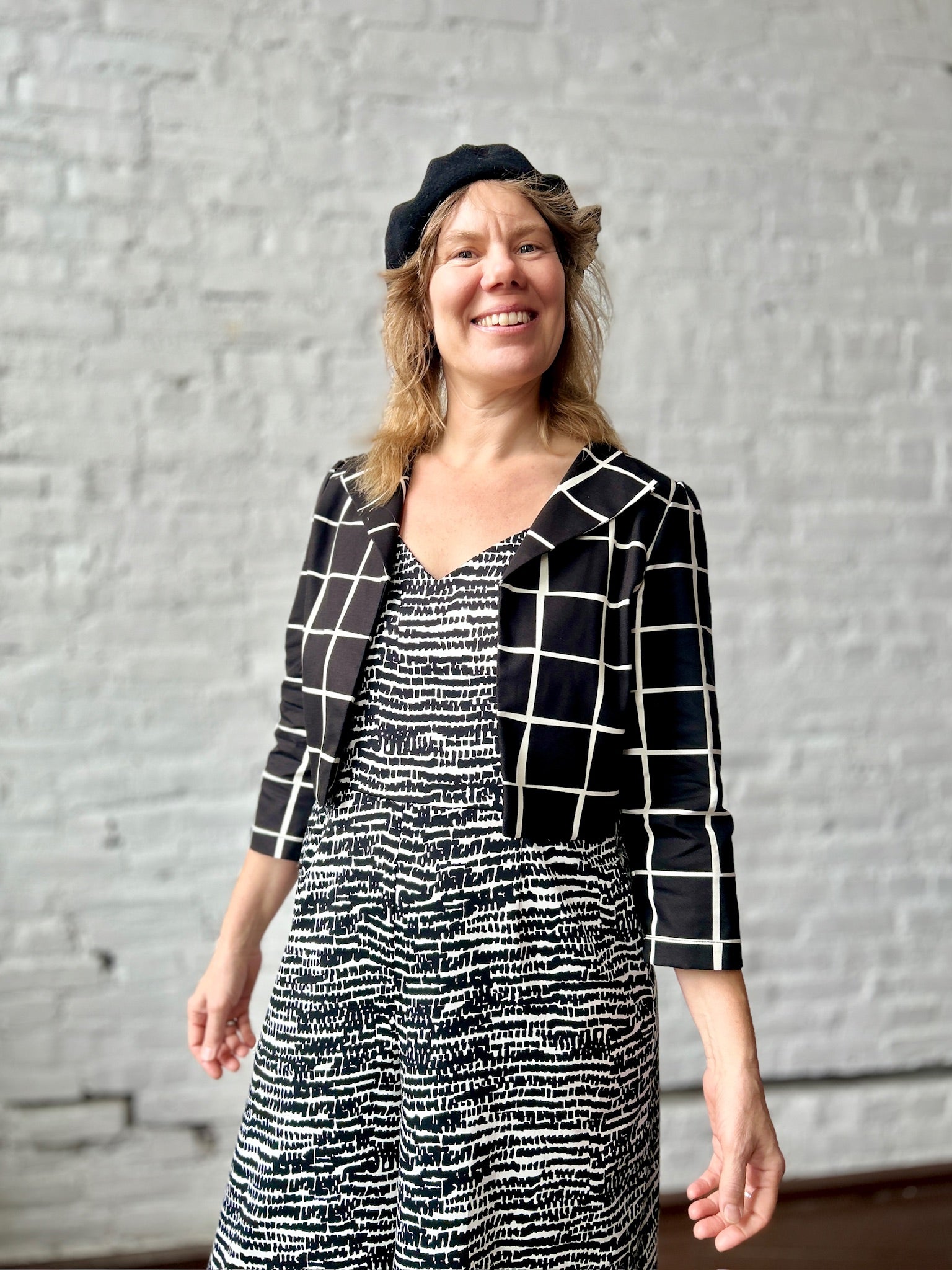 Liberty Jumpsuit - Black + White Bloom