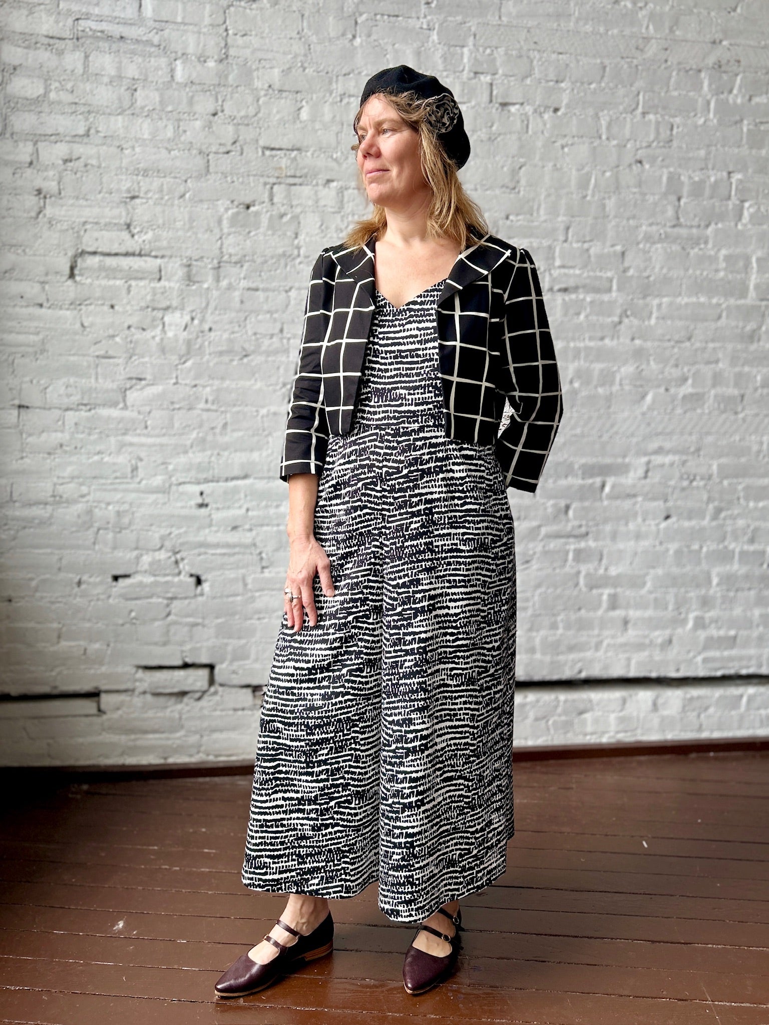 Liberty Jumpsuit - Black + White Bloom