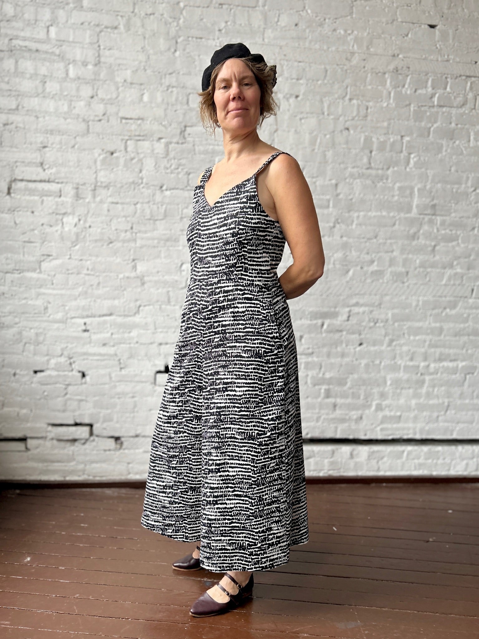 Liberty Jumpsuit - Black + White Bloom