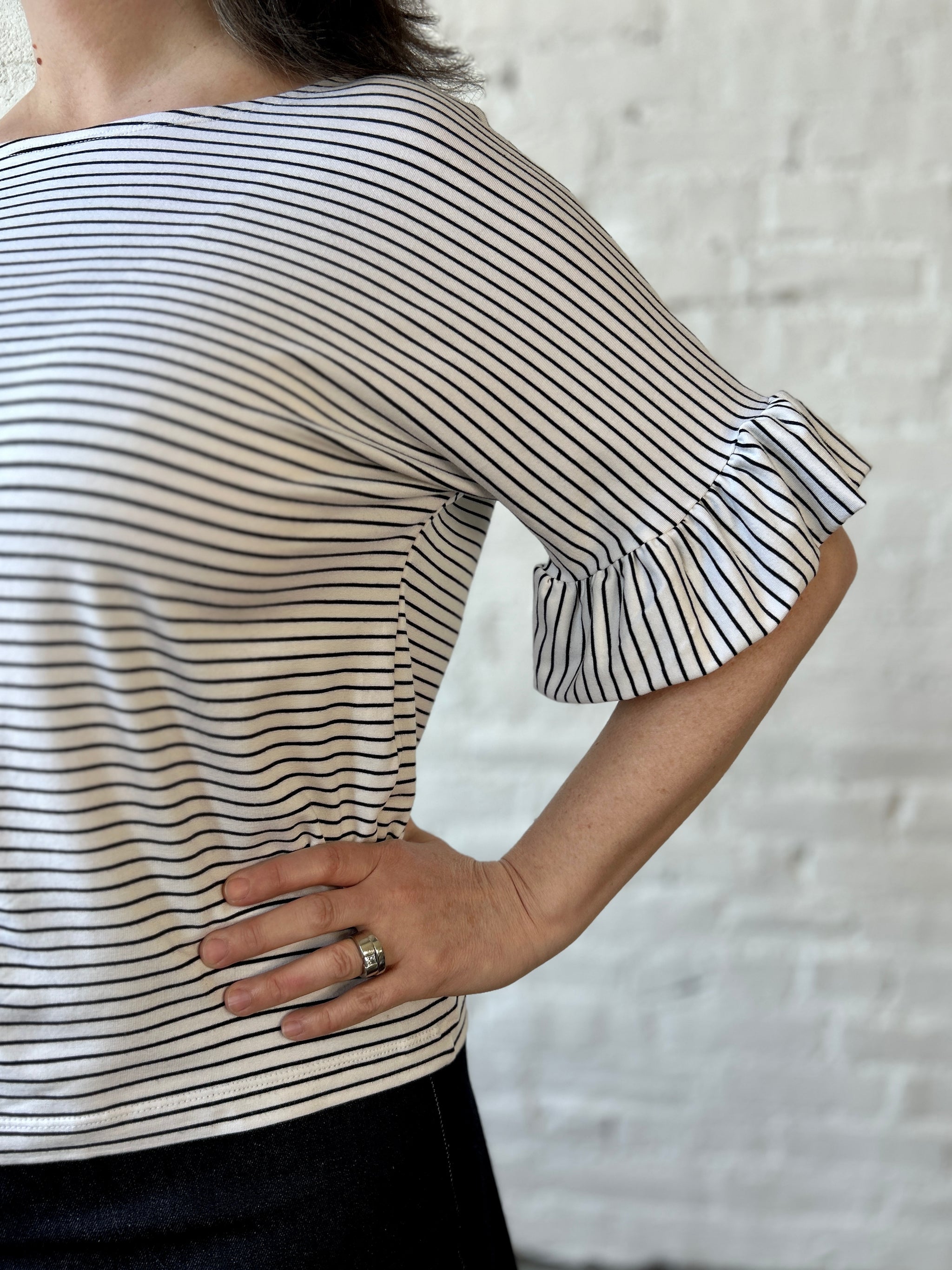 Ruffle Tee - Stripes