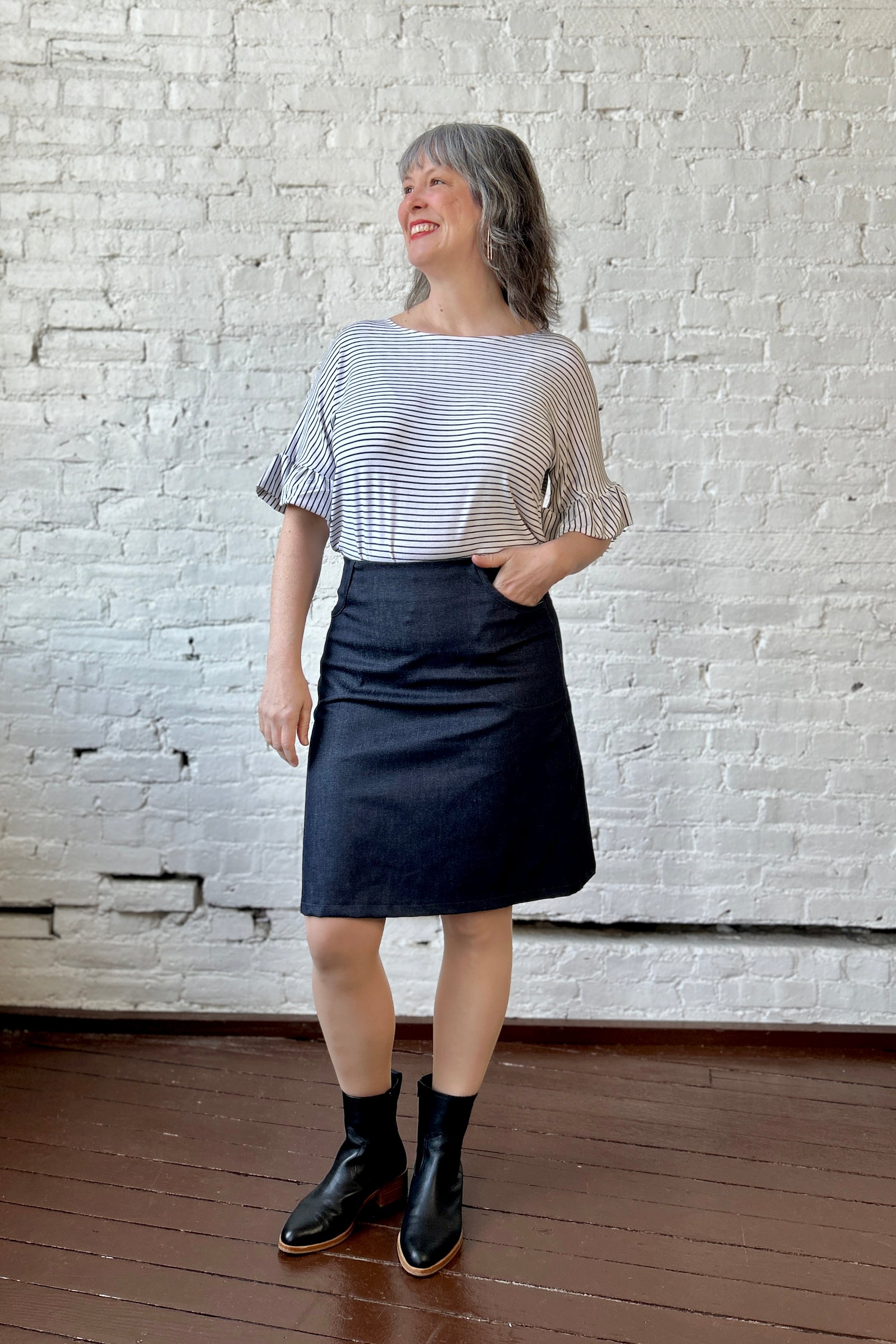 Ruffle Tee - Stripes