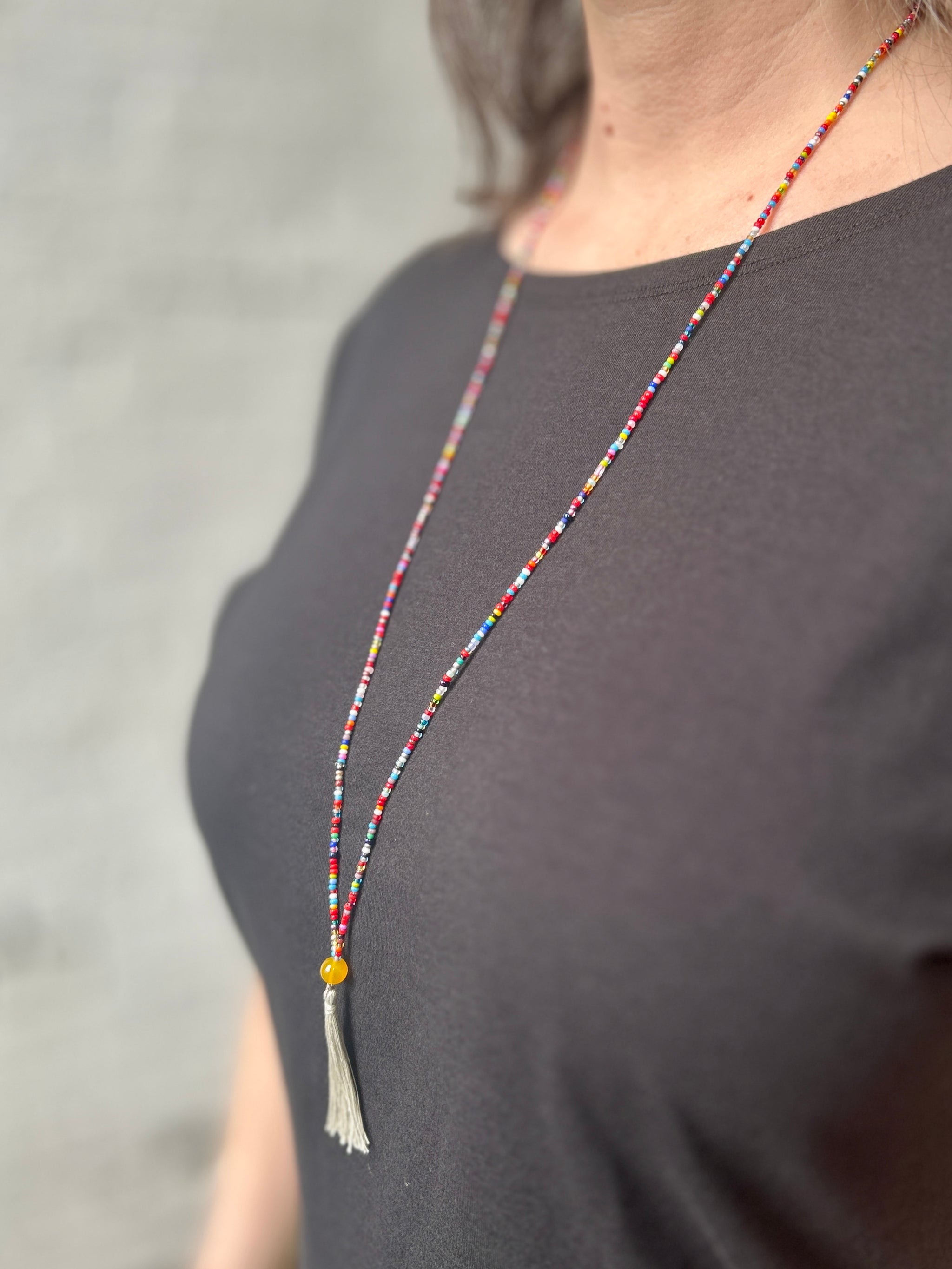 Lark - Beaded Tassel Necklace
