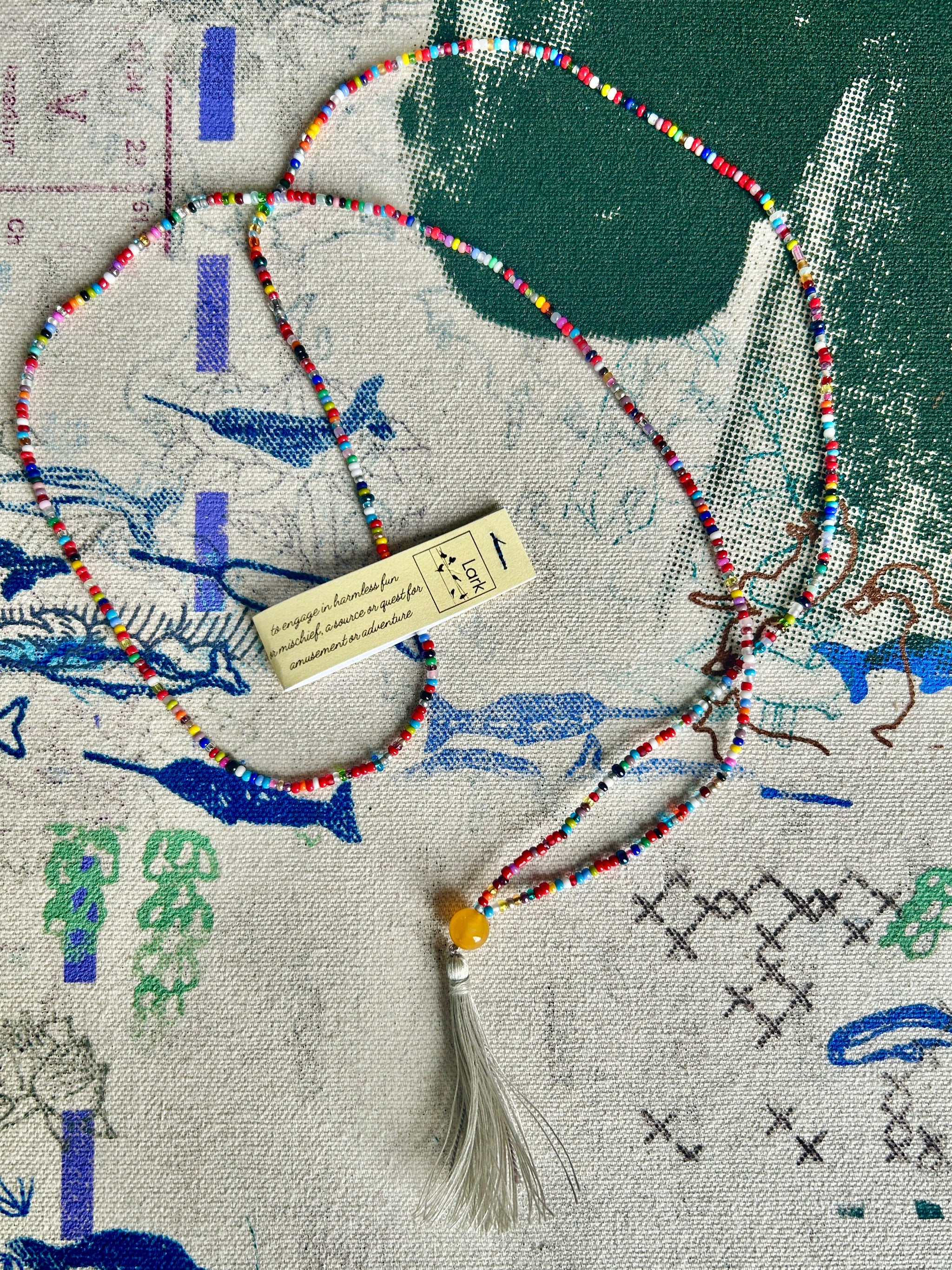 Lark - Beaded Tassel Necklace