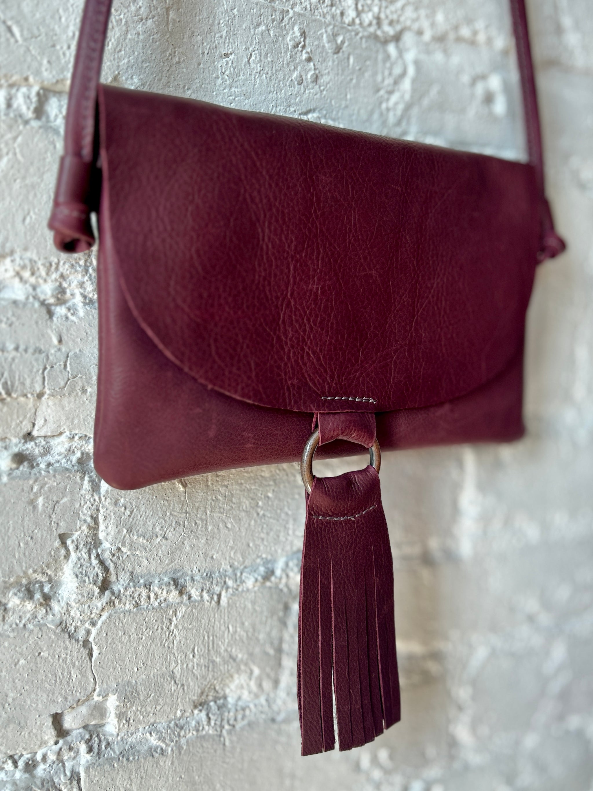 Final Sale Leather Purse with Tassel