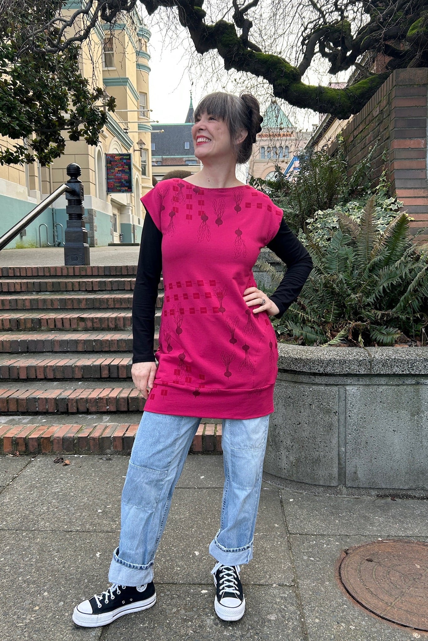 Oh Joyful Tunic - Raspberry