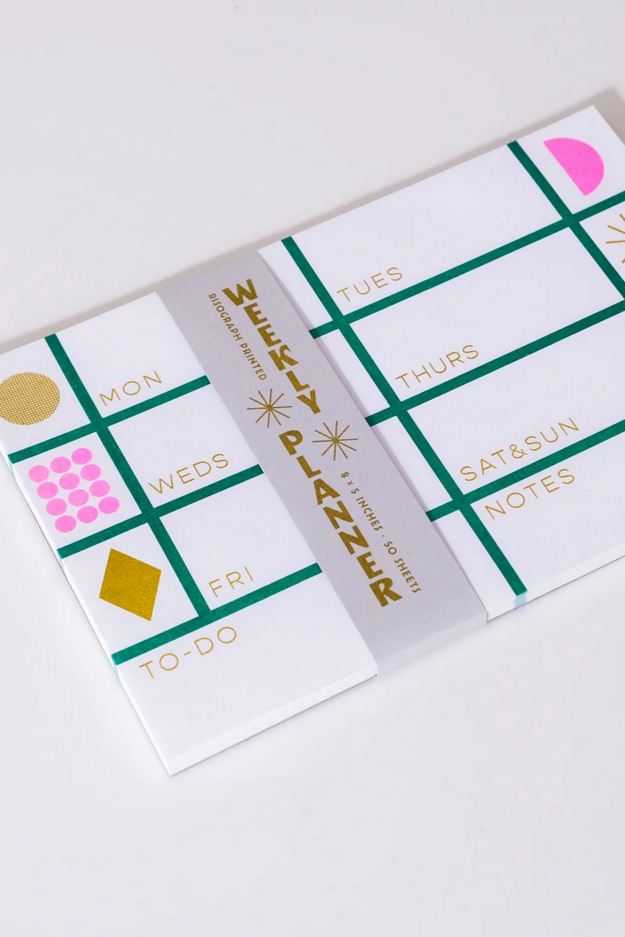Mezzaluna - Wide Weekly Planner - Green