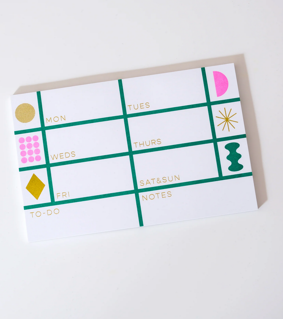 Mezzaluna - Wide Weekly Planner - Green
