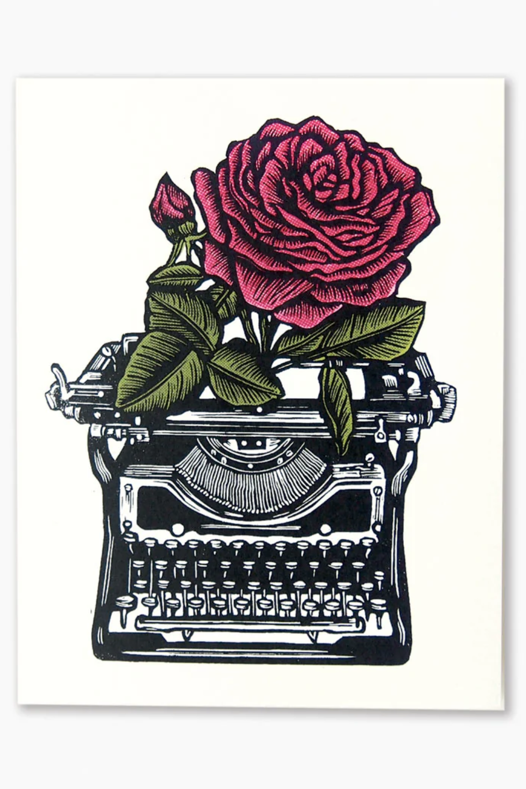 Hawk and Rose Press - Vintage Underwood Linocut Card