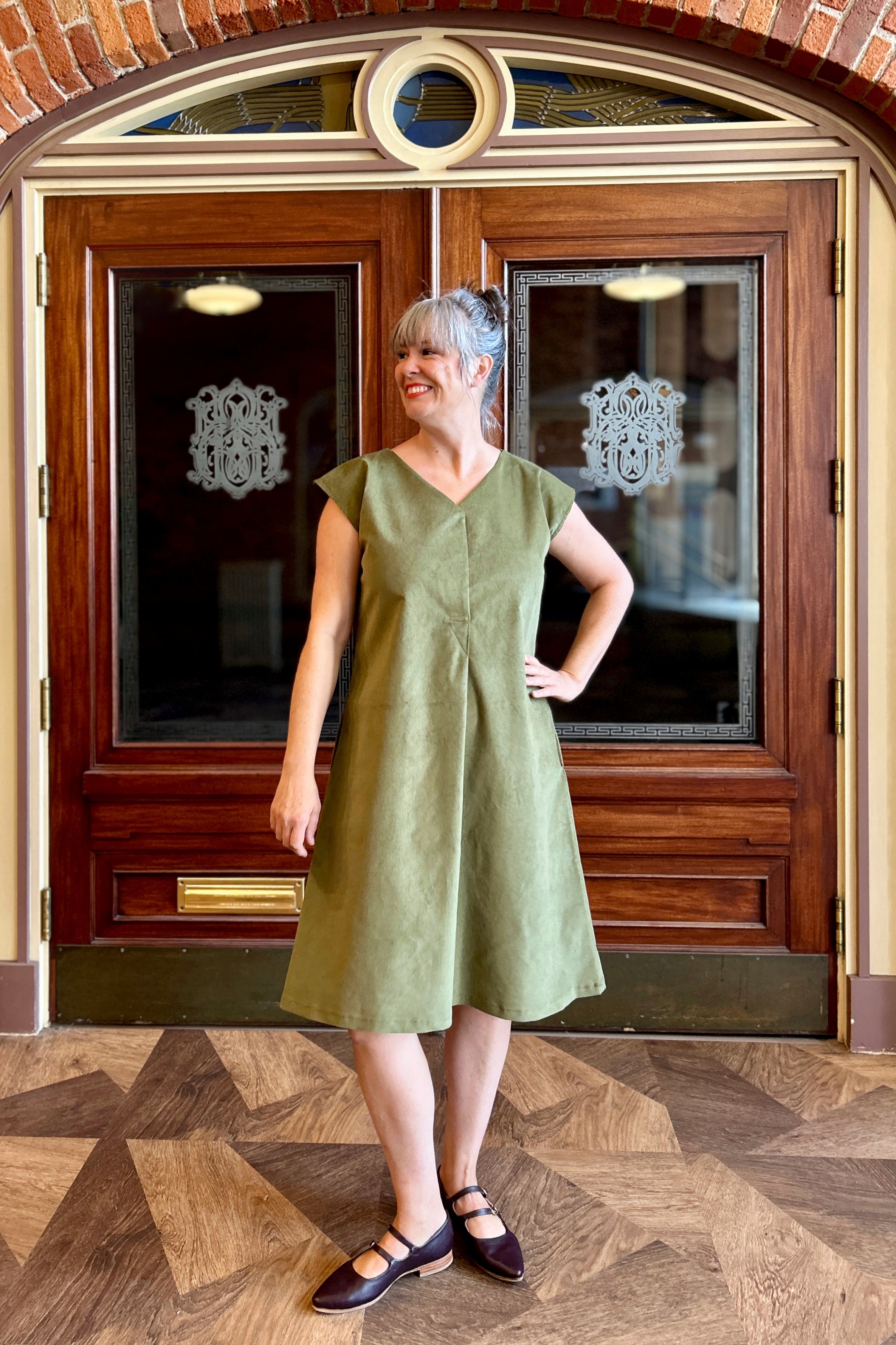 Shelter Dress - Moss Corduroy