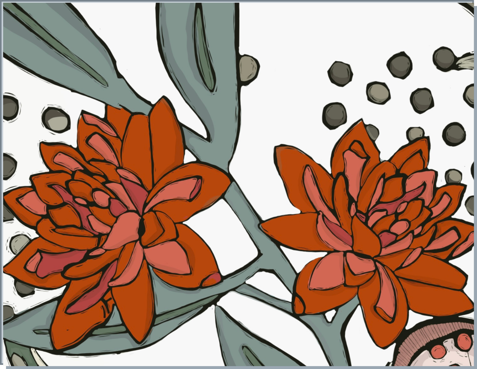 Newfolk&Cabin Blooming Camellias - Greeting Card
